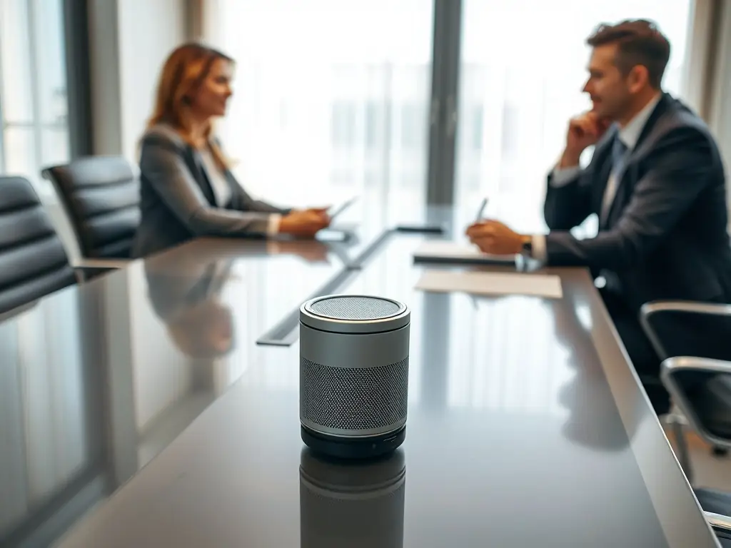 A professional image depicting a voice bot efficiently handling customer inquiries, providing instant support and improving customer satisfaction.