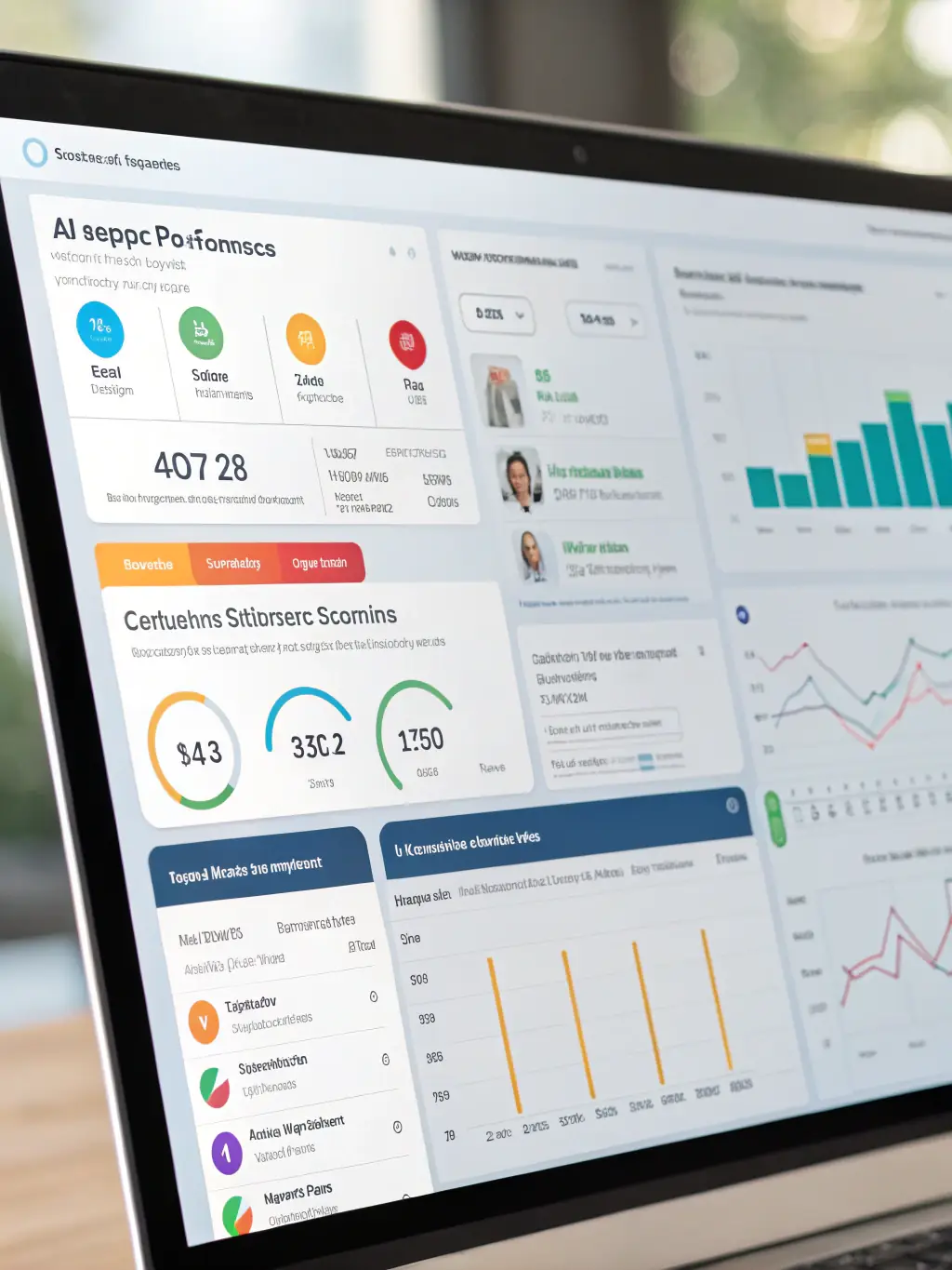 A sleek, modern interface of a custom AI agent dashboard, showcasing real-time data analysis and automated task management for a digital marketing campaign, used to illustrate the power of NewWayz AI's custom AI solutions.