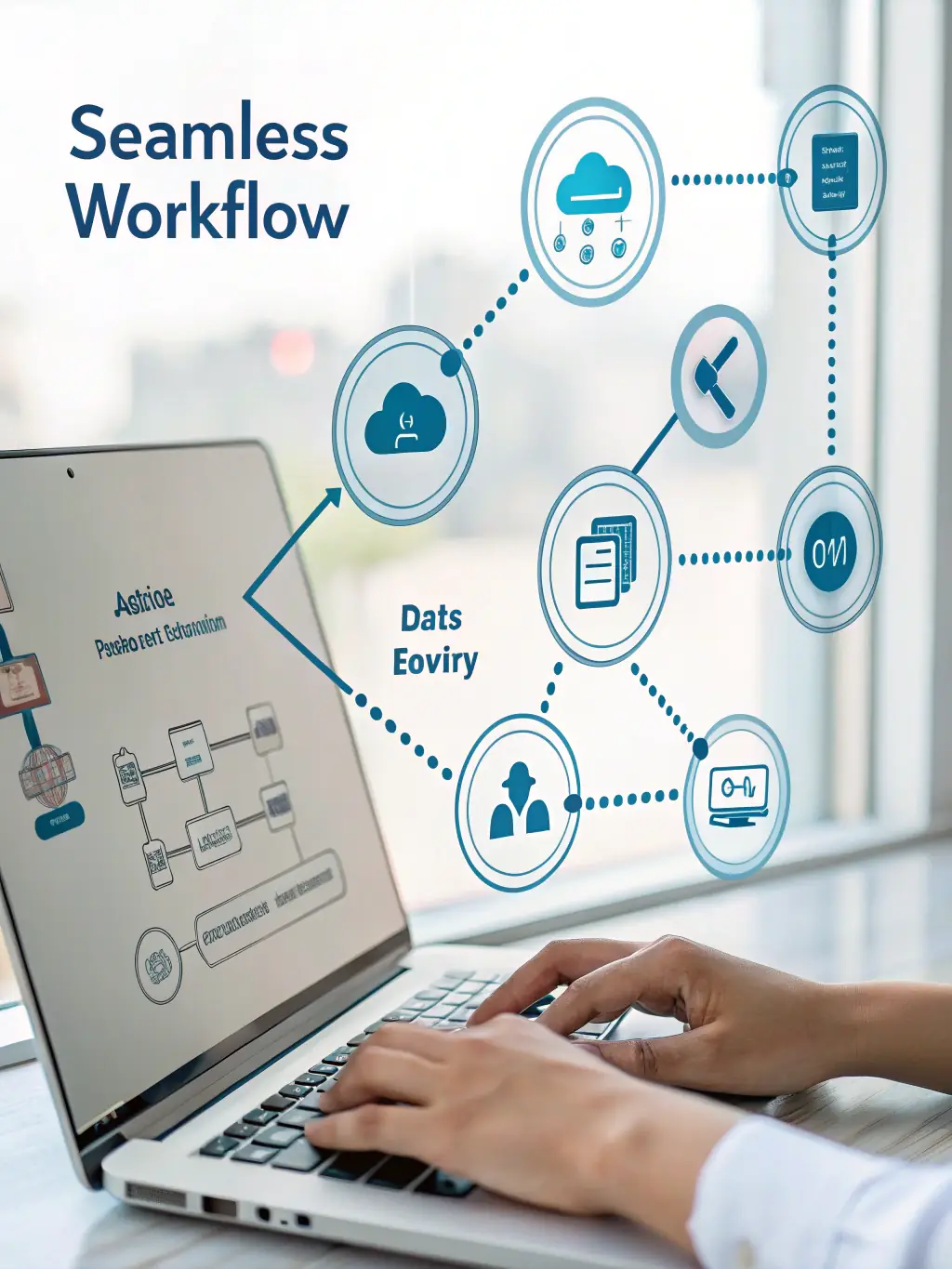 A visual representation of a streamlined workflow, showing how AI automates repetitive tasks and optimizes business processes, emphasizing the time and cost savings achieved with NewWayz AI.